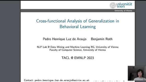 Cross-functional Analysis of Generalisation in Behavioural Learning | VIDEO